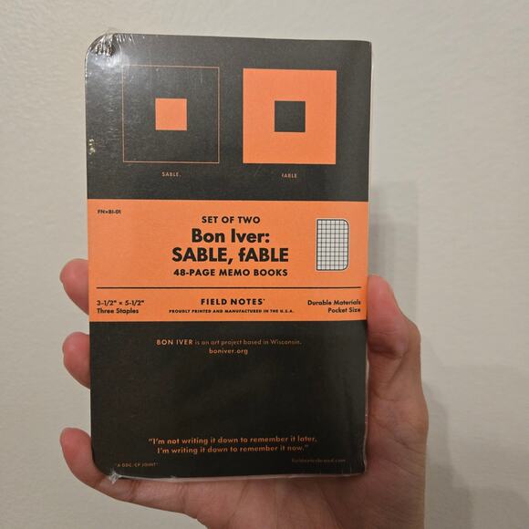 New Sealed Field Notes Bon Iver 2 Pack Limited Edition Sable fABLE Grid Books - Picture 2 of 7